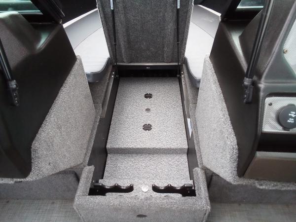 Slide: The Image of 2022 Alumacraft Edge 175 Sport interior storage compartment. - 11