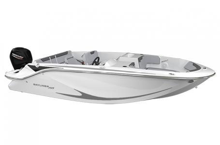 Slide: The Image of 2024 Bayliner Element M19 boat with sleek design and modern features. - 1