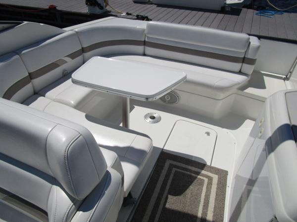 Slide: The Image of 2000 Formula 280 SS boat interior with white leather seating and table. - 5