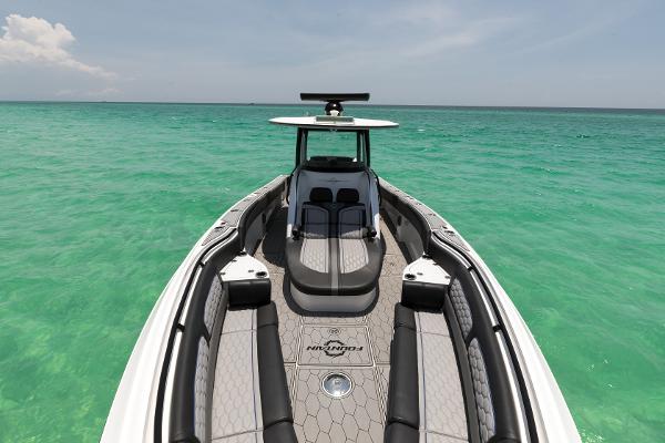Slide: The Image of 2022 39 Fountain CC Miss Conduct Bow Looking Aft - 2