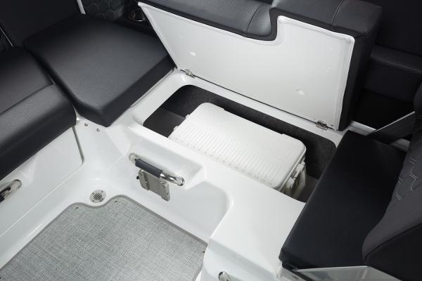 Slide: The Image of 2023 Four Winns H2 OB boat interior storage compartment with cooler. - 19