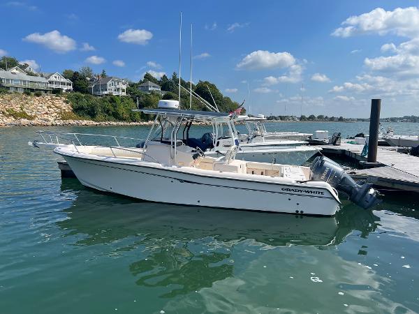 Slide: The Image of 2005 Grady-White 283 RELEASE boat docked in scenic marina. - 0