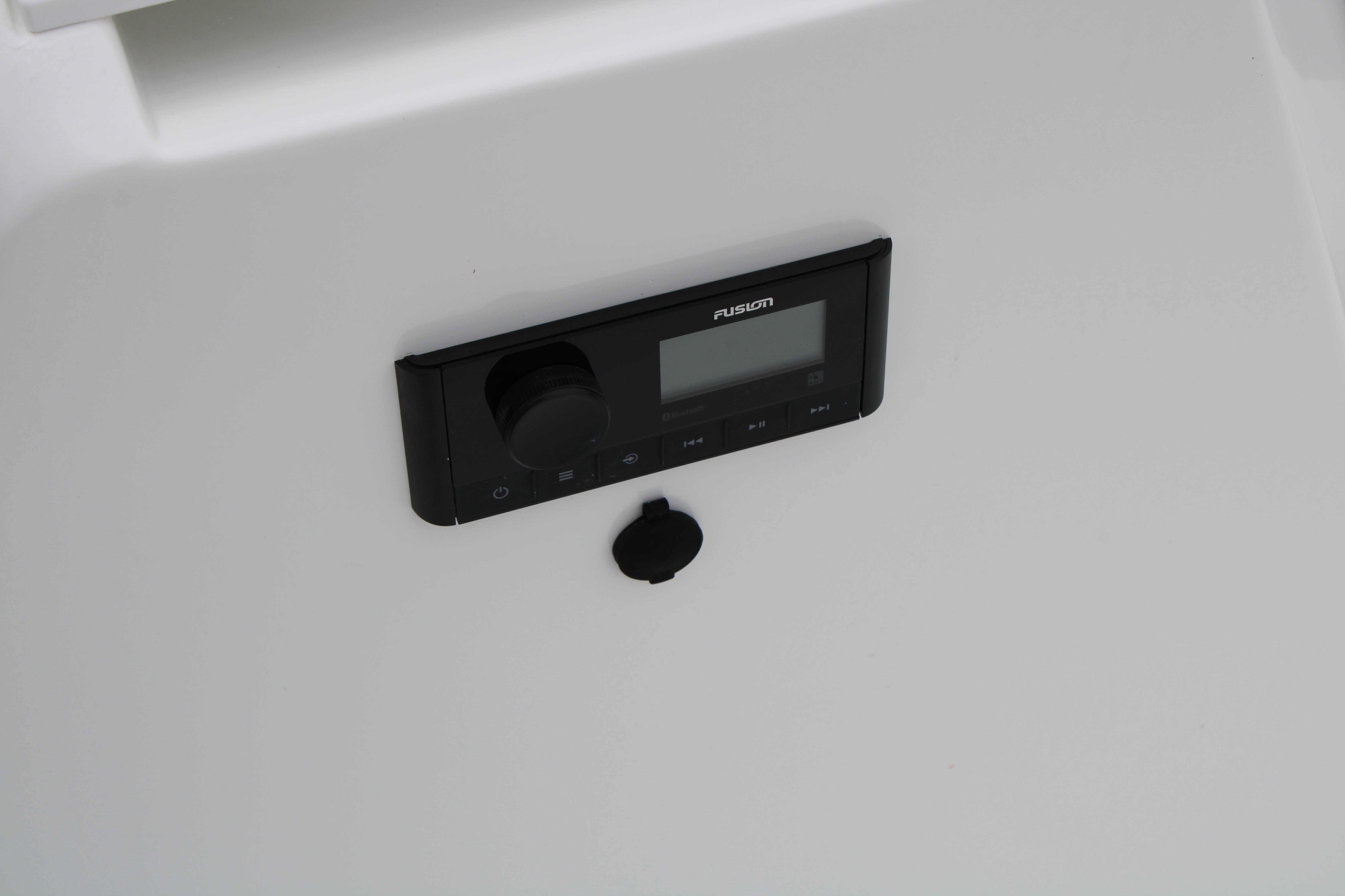 Slide: The Image of Fusion audio system on 2023 Hurricane SunDeck Sport 205 OB boat. - 16