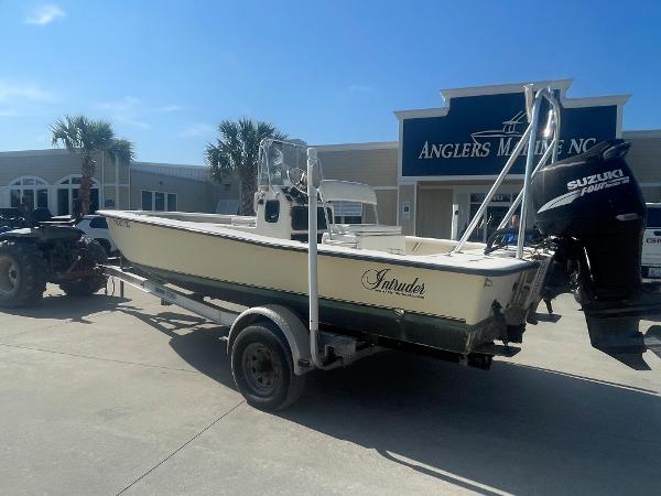 Slide: The Image of 2006 Intruder Pro Marine 20 boat on trailer at Anglers Marine dealership. - 1