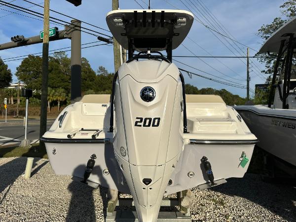 Slide: The Image of 2024 Key West 219 FS boat with 200 HP engine on display. - 3