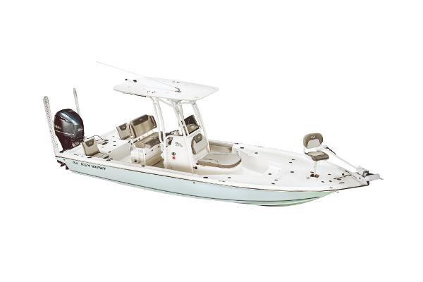 Slide: The Image of 2023 Key West 250 Bay Reef boat with center console and outboard motor. - 22