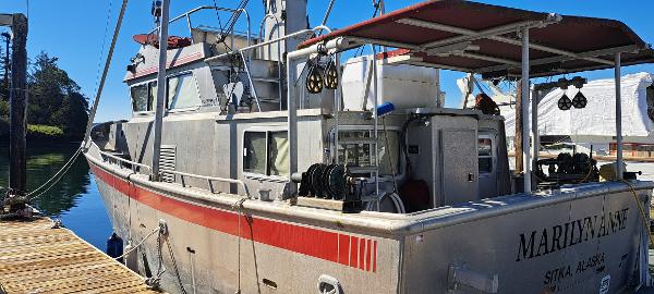 Slide: The Image of 1999 Rozema Boat Works Custom 42 docked, named Marilyn Marie, Sitka, Alaska. - 1