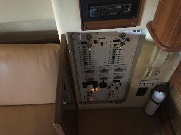 Slide: The Image of Control panel of a 1983 Sea Ray 390 Sport Fisherman boat interior. - 16