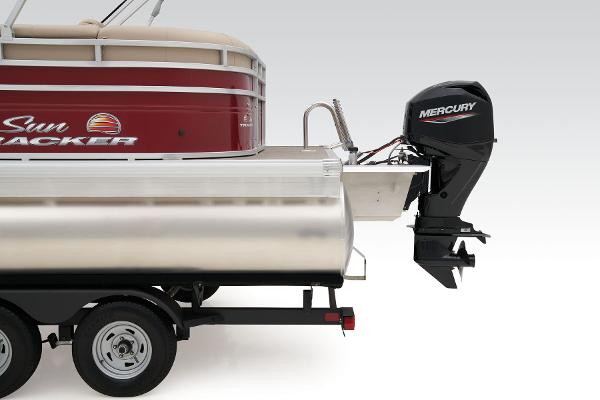 Slide: The Image of 2024 Sun Tracker Party Barge 20 DLX pontoon boat with Mercury outboard motor. - 47