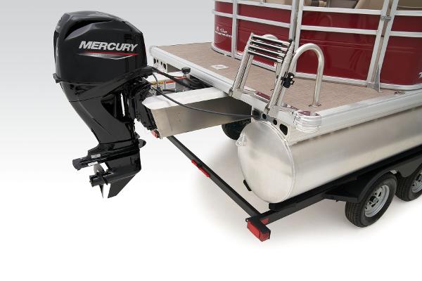 Slide: The Image of 2024 Sun Tracker Party Barge 20 DLX pontoon boat with Mercury outboard motor. - 48