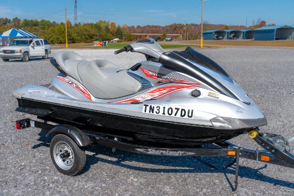 Slide: The Image of 2007 Yamaha WaveRunner FX Cruiser HO on trailer in parking lot. - 1