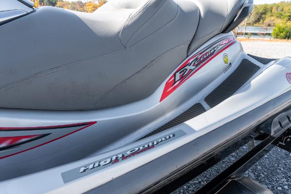 Slide: The Image of 2007 Yamaha WaveRunner FX Cruiser HO, close-up of seat and branding. - 3
