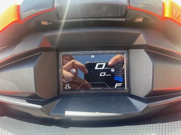 Slide: The Image of 2021 Yamaha WaveRunner VX Cruiser dashboard display showing speed and fuel levels. - 7
